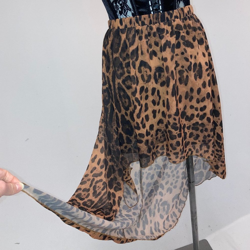 Unif Get It Leopard Print Hi Lo Skirt - image 6